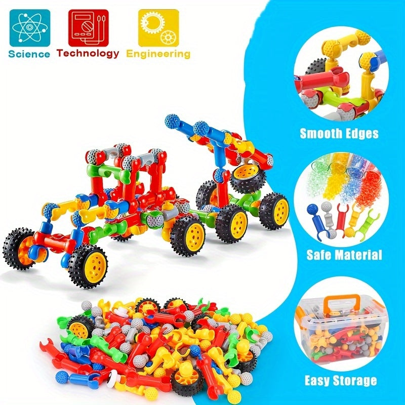 83 Piece STEM Building Blocks Toy for Kids Boys & Girls – Creative Educational Construction Set with Random Colors – Fun Engineering Brick Kit – Birthday & Christmas Gift for Children Ages 3-10