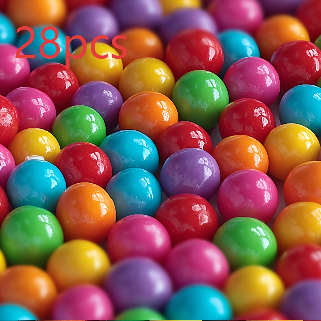 28pcs Ocean Balls for Kids - Colorful Soft Plastic Ball Pit Balls for Baby Toddler Play, Water Pool, Indoor Playground, Birthday Party Decorations & Christmas Gift, Mixed Colors, Ages 0+