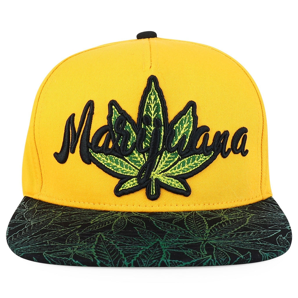 Rasta MJ Leaf 3D Embroidered Flat Bill Snapback Cap – Hip Hop Reggae Hat, Adjustable Snapback, One Size Fits Most, Unisex Streetwear Baseball Cap