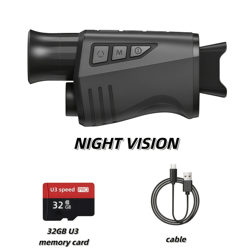 Night Vision Monocular 16x Digital Zoom Infrared - 1.54" HD Display Screen, 32GB Memory Card Included, Portable Night Vision Device for Hunting, Camping, Wildlife Observation & Outdoor Adventure