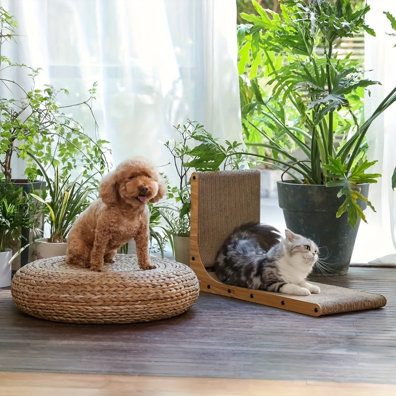 L-Shaped Cat Scratching Board for Wall and Floor - Durable Natural Texture Scratch Surface, Indoor Cat Toy and Furniture Protector, Long-Lasting Corner Cat Scratcher Play Area