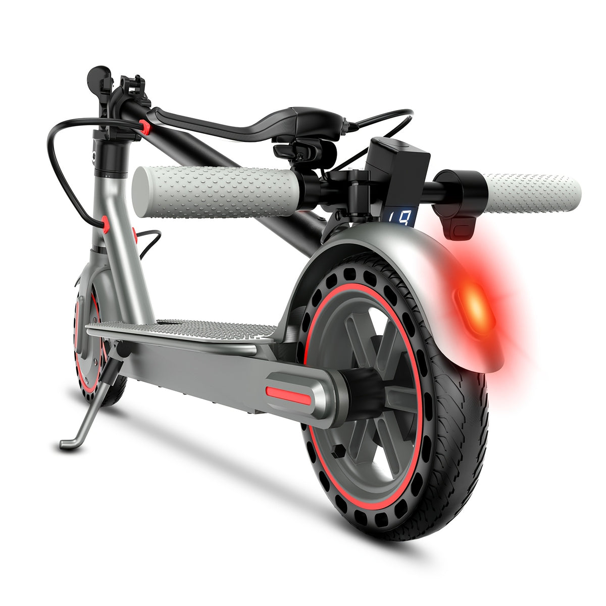 Electric Scooter for Adults with 350W Motor - 19 MPH Top Speed, 21-Mile Range, 8.5" Solid Tires, Foldable Commuter E-Scooter with App Control, Dual Brake System & LED Lights | Portable Folding Design