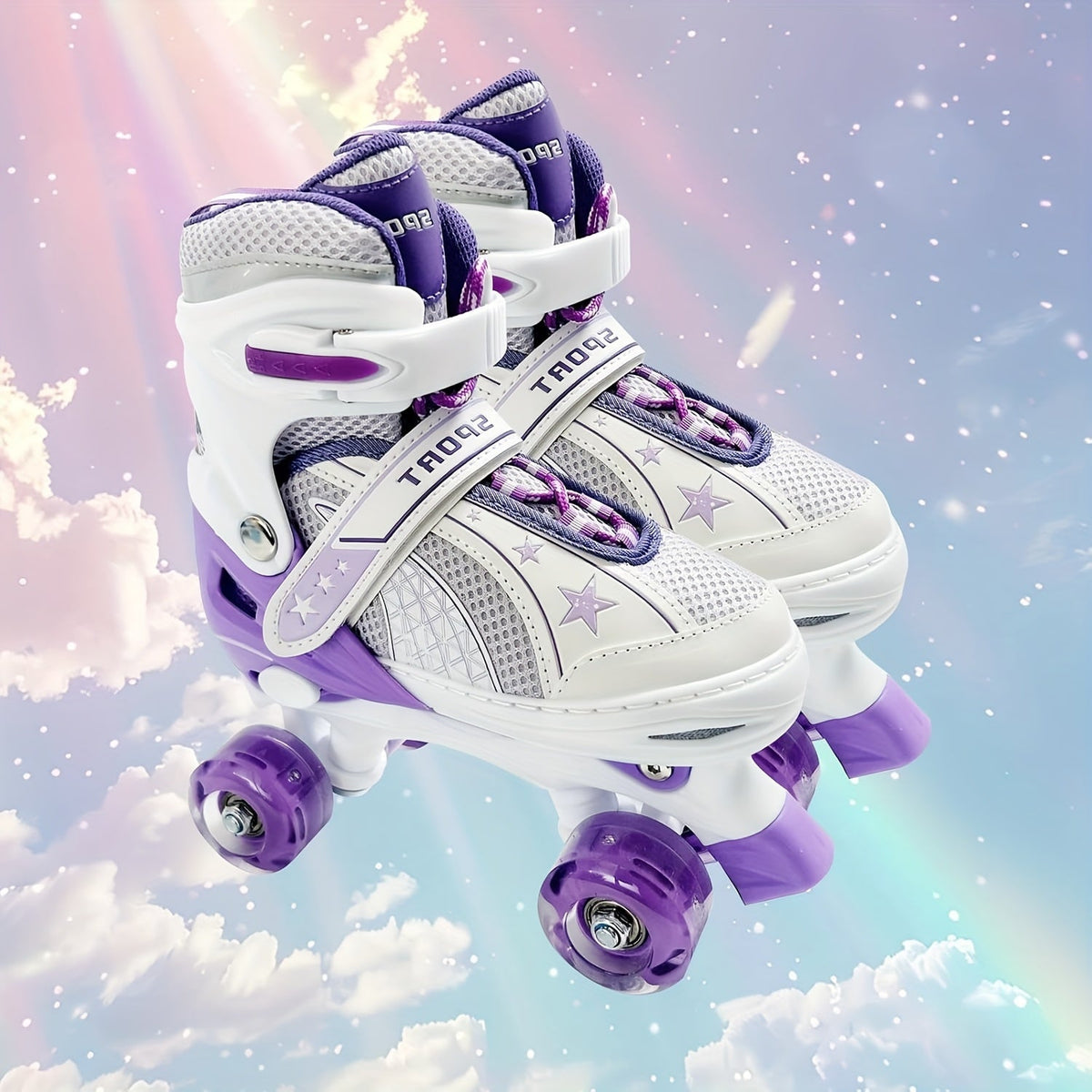 Kids Adjustable Roller Skates 3 Fit Levels Breathable Mesh Beginner Children Roller Skates 6 Colors Small Medium Large Little Kid Big Kid Youth Sizes Boys Girls Outdoor Indoor Skating