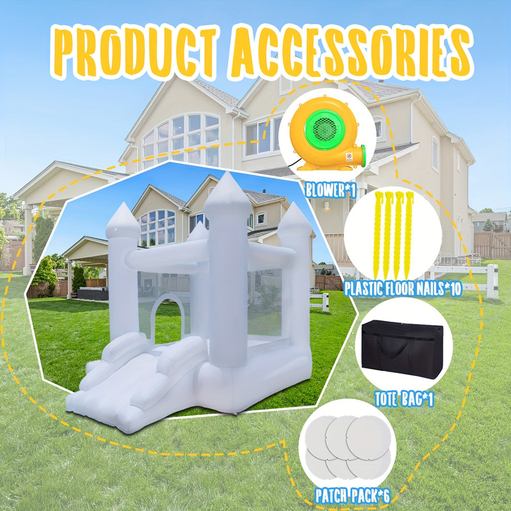 Kids Inflatable Bounce House Castle with Blower, Ball Pit & Slide - Indoor Outdoor Bouncy Castle for 2-3 Children, Easy Setup, Oxford Cloth | Perfect Birthday Party Gift for Boys and Girls