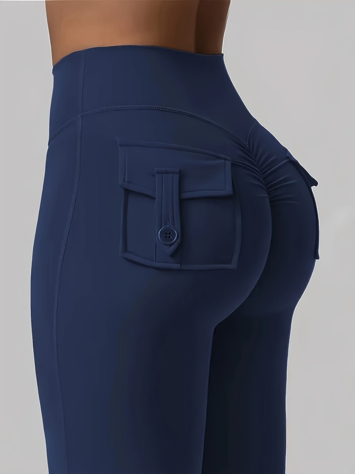 Women's 3-Piece High Waist Flare Yoga Pants Set with Belt and Pockets, Scrunch Butt Lifting Squat Proof 90% Polyester Stretchy Flared Leggings for Workout Gym Running Casual Wear