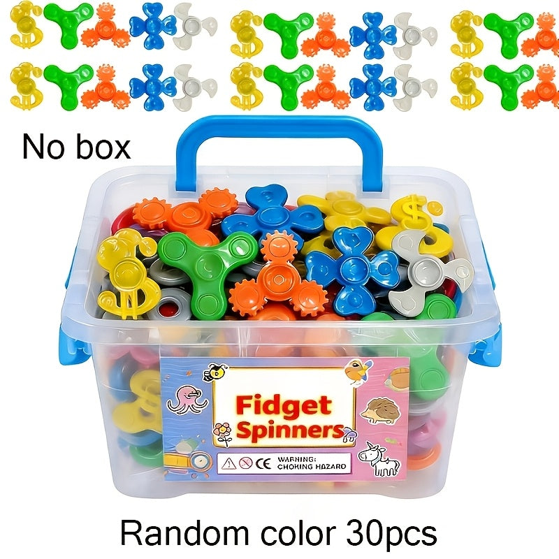30-Pack Mini Fidget Spinners Bulk Party Favors, Random Color Multicolor Finger Spinner Toys for Kids, Classroom Rewards Goodie Bag Fillers, Birthday Halloween Christmas Gift