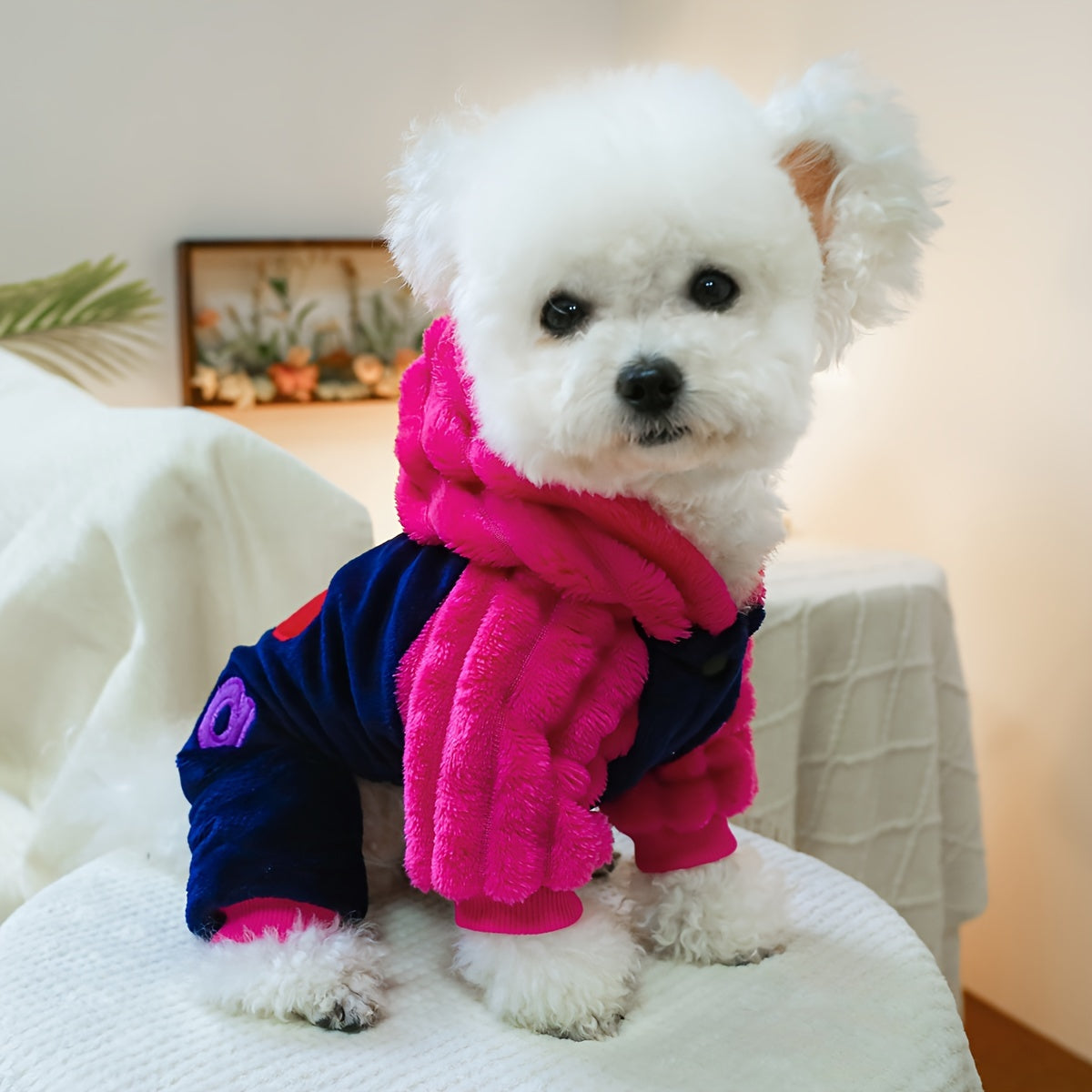 I Love Mommy Dog Hoodie, Warm Winter Pet Costume Outfit for Small Dogs & Cats, Cute Four-Legged Sweatshirt for Autumn & Winter, Dog Transformation Hoodie Apparel XXS to L
