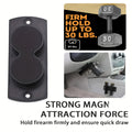 Magnetic Pistol Holster Mount – 30 lbs Rubber Coated Gun Holder for Car Truck Home Wall Table, Quick Draw Ready, Won't Scratch Firearm, Strong Double-Sided Tape Included