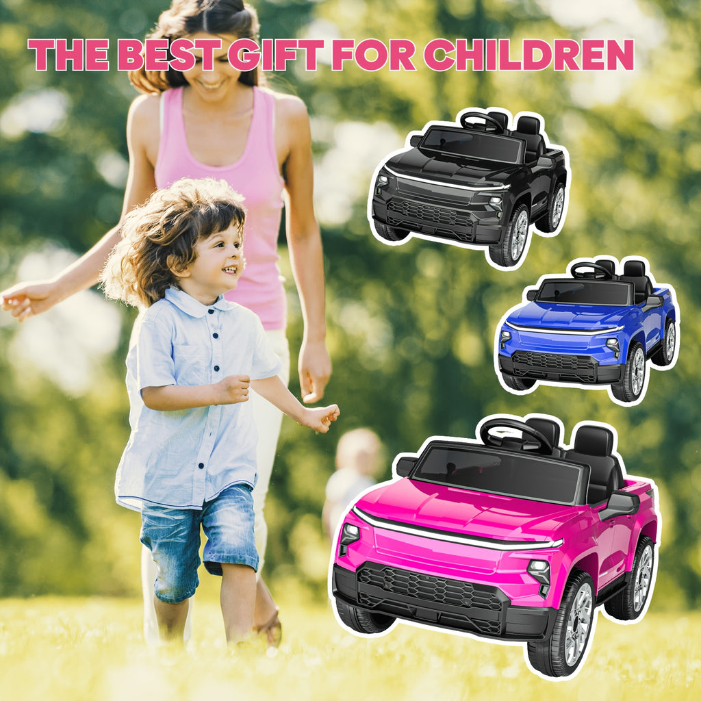 24V Remote Control Electric Ride-On Car for Kids with Soft Start, LED Lights, Music, Seat Belt & Parental Remote – White Black Blue Pink – Perfect Birthday Holiday Gift for Boys & Girls Ages 3-8