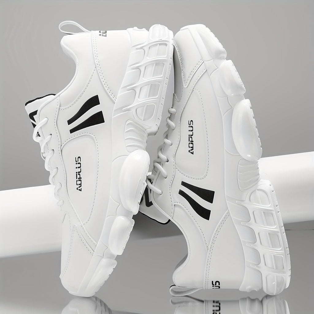 Men's Road Running Sneakers – Anti-Slip Wear-Resistant Lace-Up Athletic Shoes, All Season Low Top Casual Outdoor Sneakers, Blue Black White, Sizes US 6.5–13.5