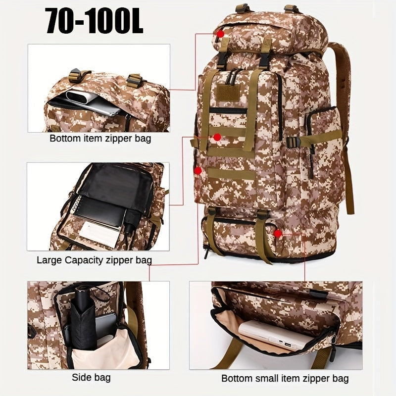 Large Capacity Hiking Backpack 26-42L Expandable - Outdoor Camping Mountaineering Pack for Men & Women, Lightweight Leisure Travel Daypack for Adventure
