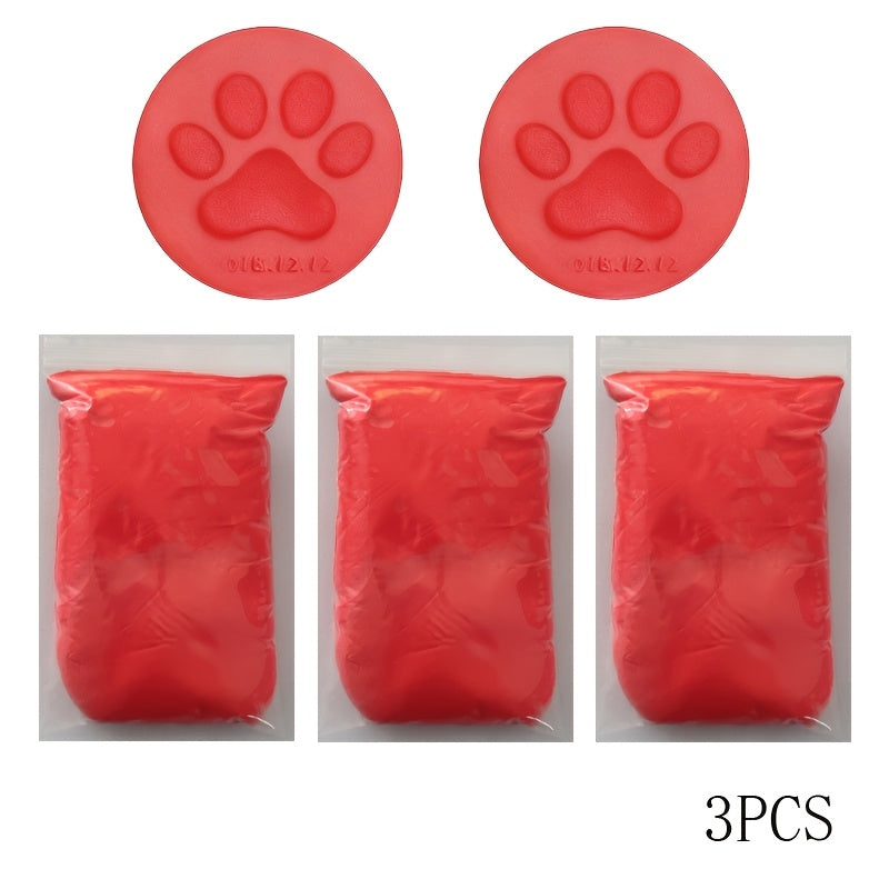 Pet Paw Print Keepsake Kit 3 Pack - Soft Clay for Dog Cat Paw Prints & Fingerprint Impressions, Handprint Footprint Memorial Gift for Pet Loss, 2.33oz per Bag