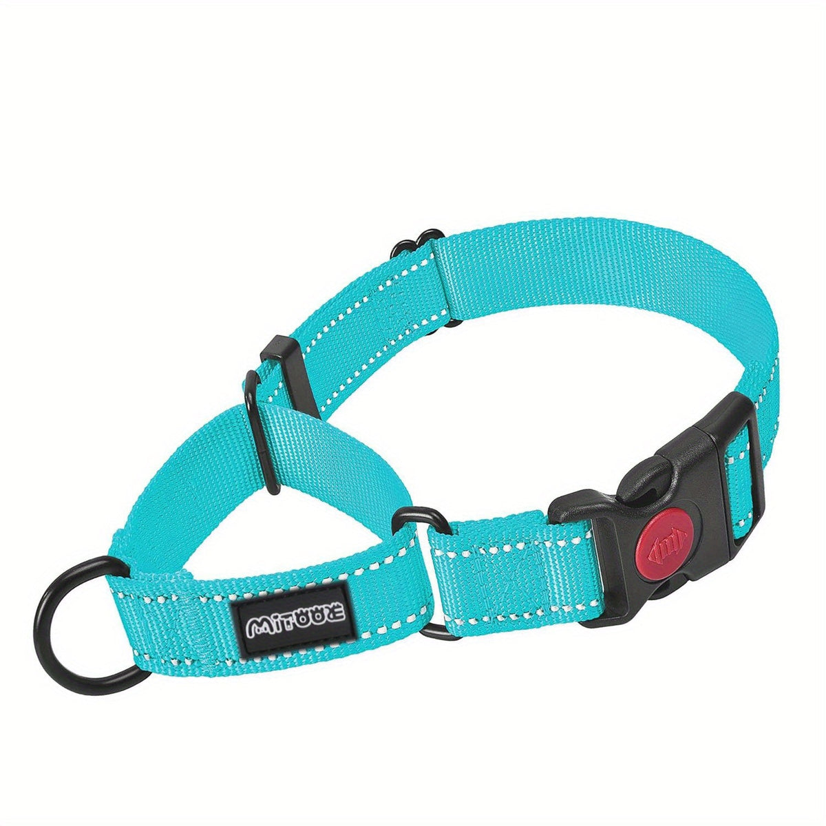 Reflective Dog Collar with Safety Locking Buckle - 1 Inch Wide, Adjustable for Small Medium Large Dogs, Night Visibility Training Collar