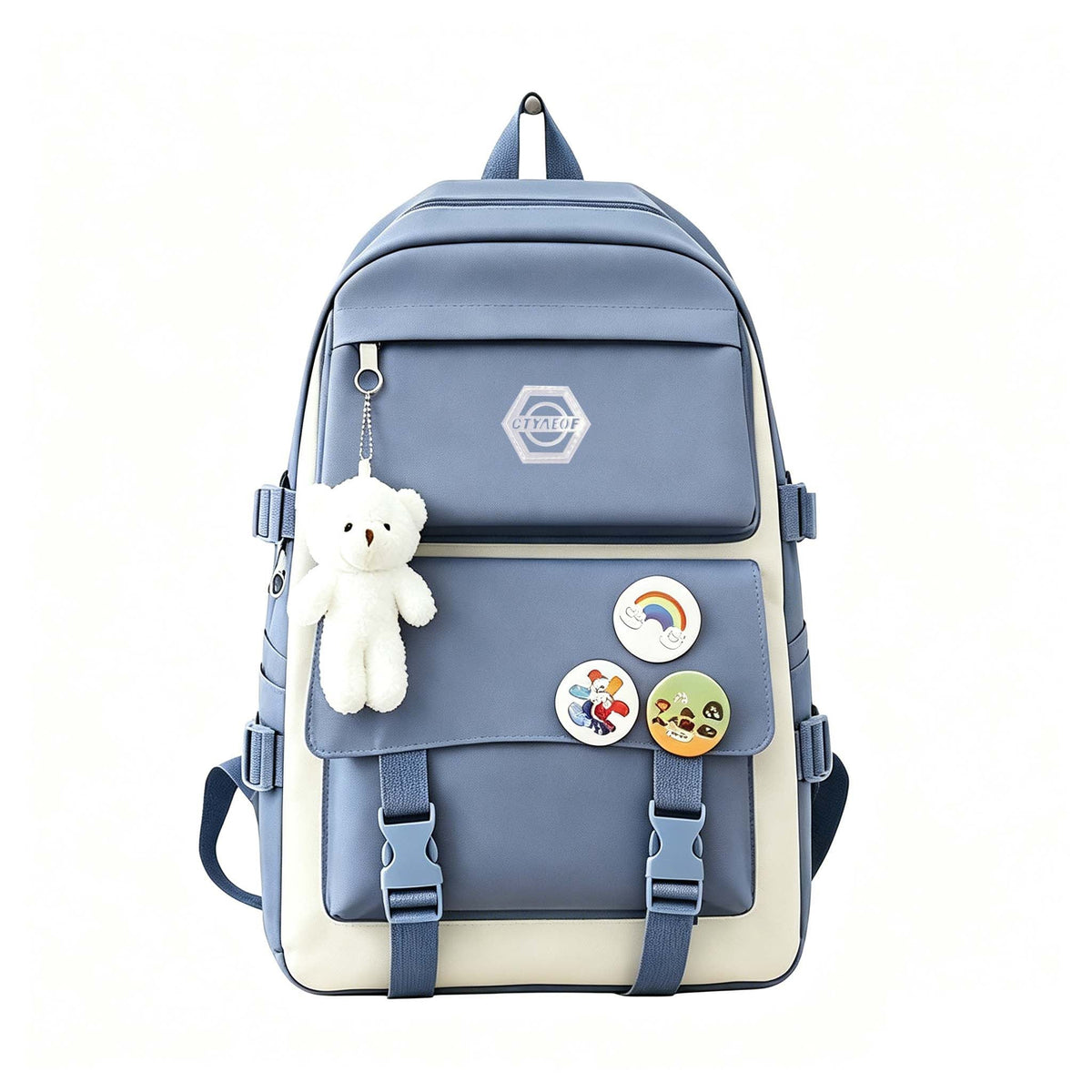 5-Piece Girls School Backpack Set Cute Lightweight Daypack with Tote Bag, Pencil Case & Coin Purse - Durable Student Backpack for School, Hiking & Casual Use