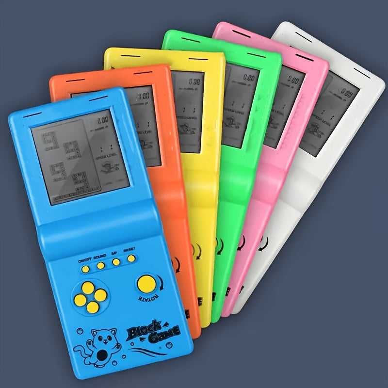 Retro Mini Handheld Game Console Brick Style Portable Classic Video Game Player Built-in Multiple Games Nostalgic Arcade Gaming Gift for Kids Adults Men Women Blue Green