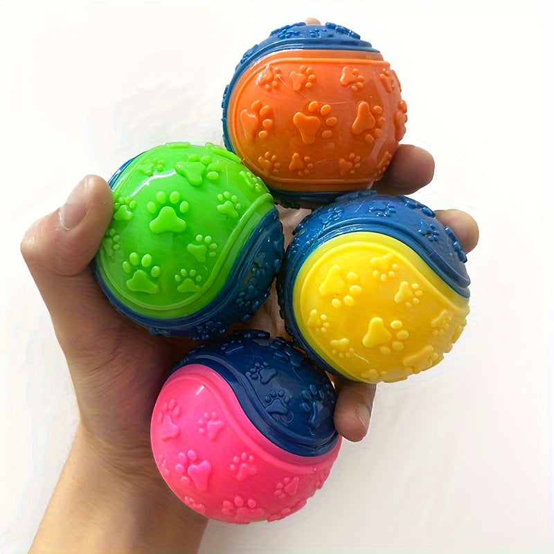 Squeaky Dog Balls 2-Pack - Soft TPR Rubber Chew Toys for Dental Health & Training, Durable Interactive Dog Toy for All Breeds, Fetch & Play Squeaker Ball Set for Puppies and Adult Dogs