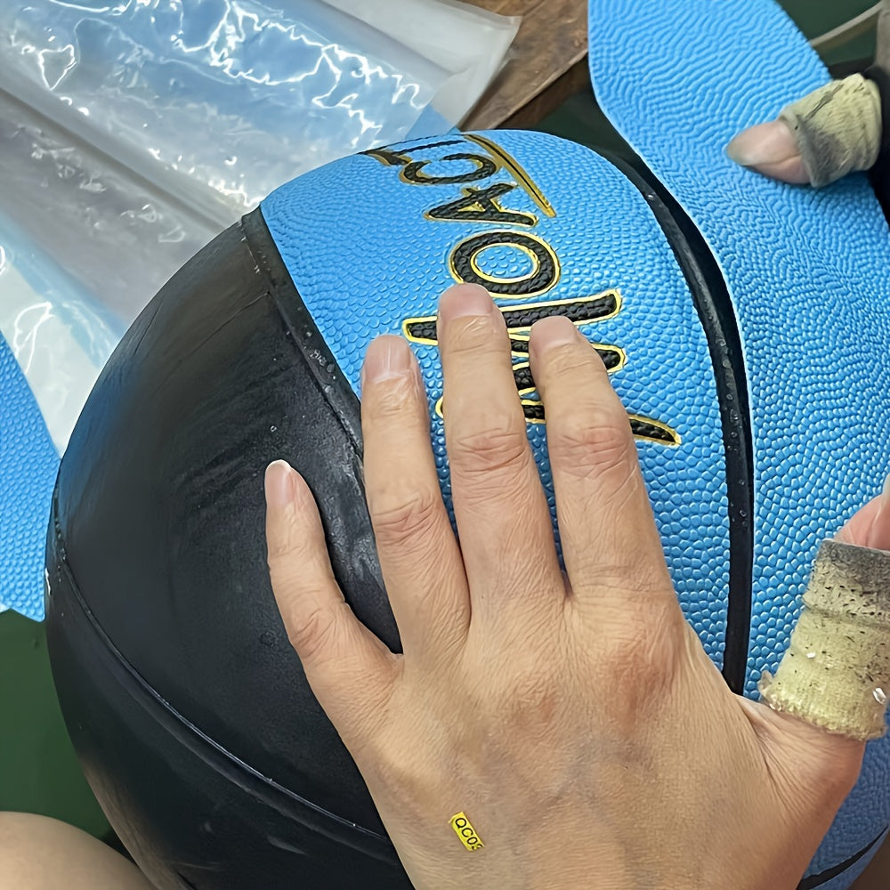 Engraved Basketball for Grandson & Son – Personalized Inspirational Size 7 Basketball with Pump, Motivational Gift for Birthday Christmas Anniversary, Blue Red Gold Black
