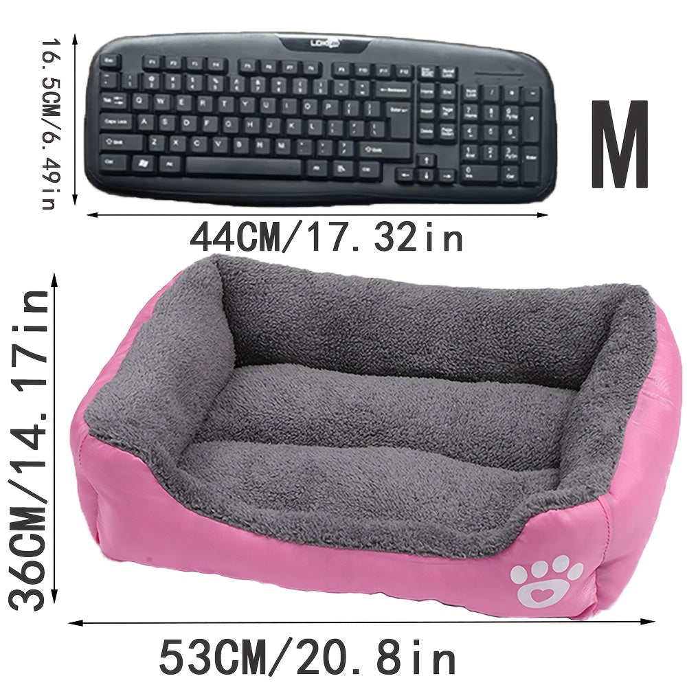 Cozy Winter Pet Bed for Small Dogs & Cats – Candy-Colored Washable Square Warm Nest for Chihuahua, Pomeranian, Shih Tzu & Small Breeds, Soft Plush Dog Cat Bed