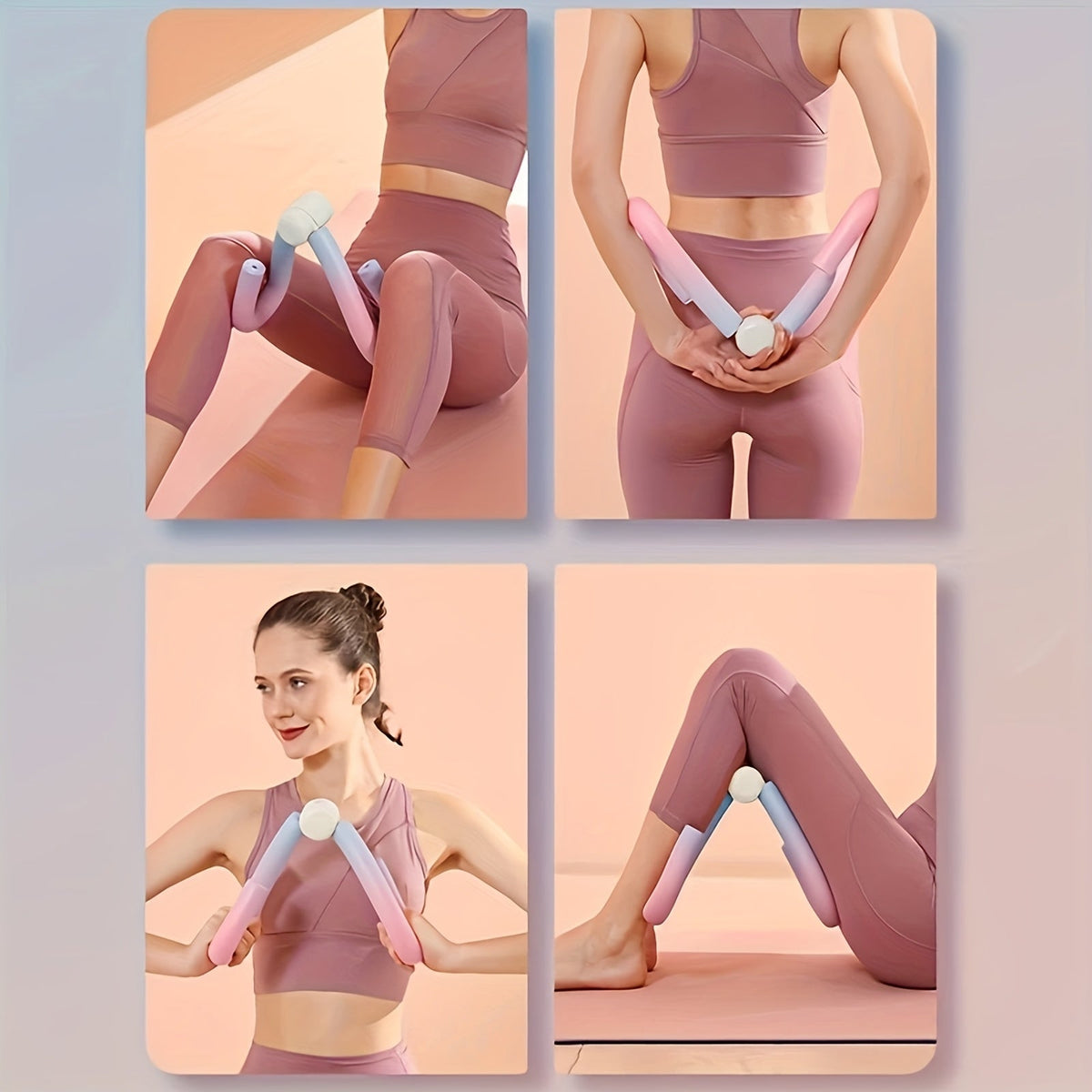 Inner Thigh Trainer Arm Toner 3-Piece Set Home Workout Hip Leg Sculpting Resistance Exercise Equipment Silent Non-Slip Cordless Fitness Device for Women Weight Loss Toning