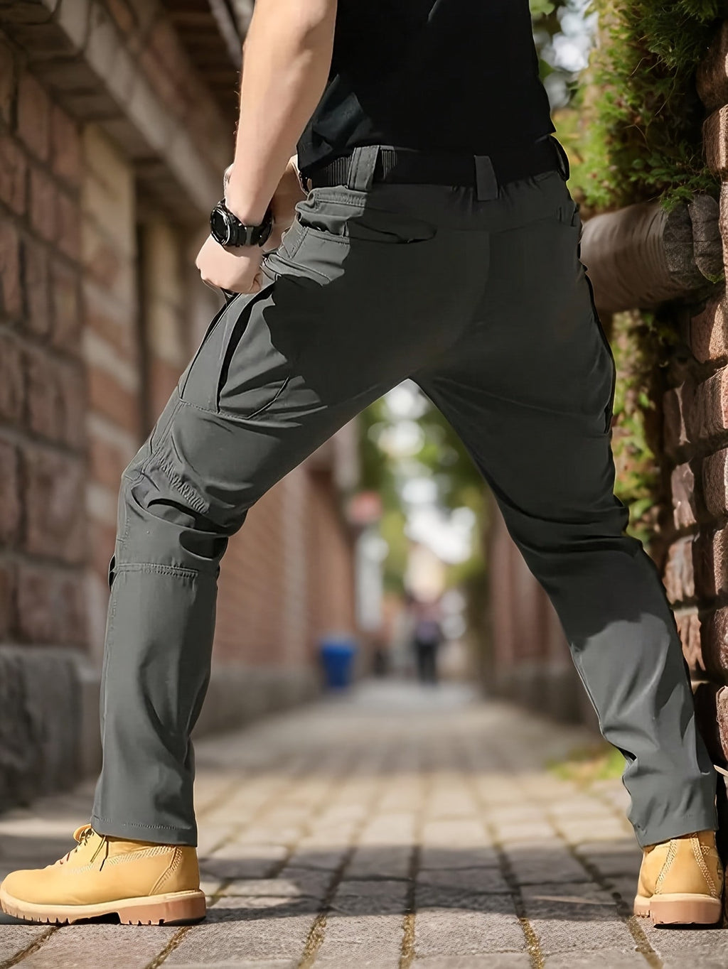 Men's Tactical Cargo Pants Lightweight Quick Dry – Breathable Multi-Pocket Hiking Pants with Belt, Relaxed Fit All-Season Outdoor Work Pants, Wear-Resistant – M to XXXL, Black / Grey / Khaki