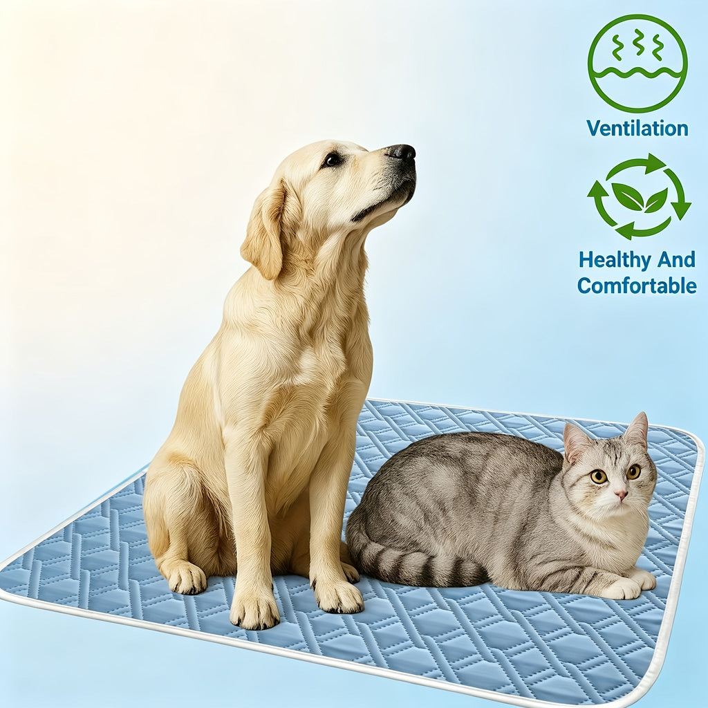 Pet Cooling Mat - Ultra-Soft Sweat-Absorbent Surface, Instant Cooling All-Day Comfort, 5 Sizes for Small Medium Large Cats & Dogs, Durable & Portable, All-Season Use