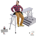 Scaffolding Work Platform 800Lb Heavy Duty Adjustable Height 31.5–49" – Folding Portable Step Ladder with Anti-Slip Feet & Safety Lock for Painting, Drywall, RV Cleaning, Car Washing & Home Decorating