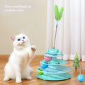 Feather Cat Carousel Toy Rotating Rolling Ball - Interactive Spinning Turntable Teasing Toy for Indoor Cats, Self-Entertainment Boredom Buster Cat Gift, No Battery Required, 3 Colors Light Green Blue Pink
