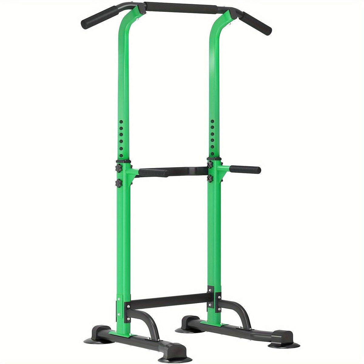 Power Tower Dip Station with Pull-Up Bar 10 Adjustable Heights 330 lbs Capacity Full-Body Strength Training for Home Gym – Pink Black Red Yellow Blue Orange Green