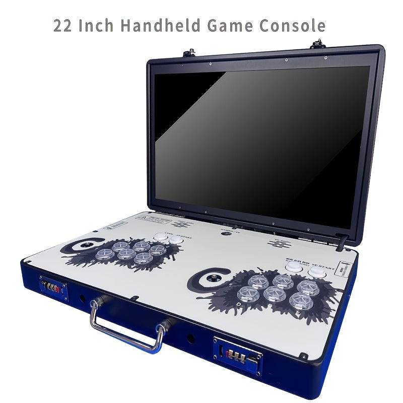 Arcade Game Console 22 Inch Stand-Up Full Size Folding Arcade Machine 4 Player 22 LED Screen 2 Sanwa Joysticks Gamepad Multi-Language Home Game Room Family Entertainment Classic Fight