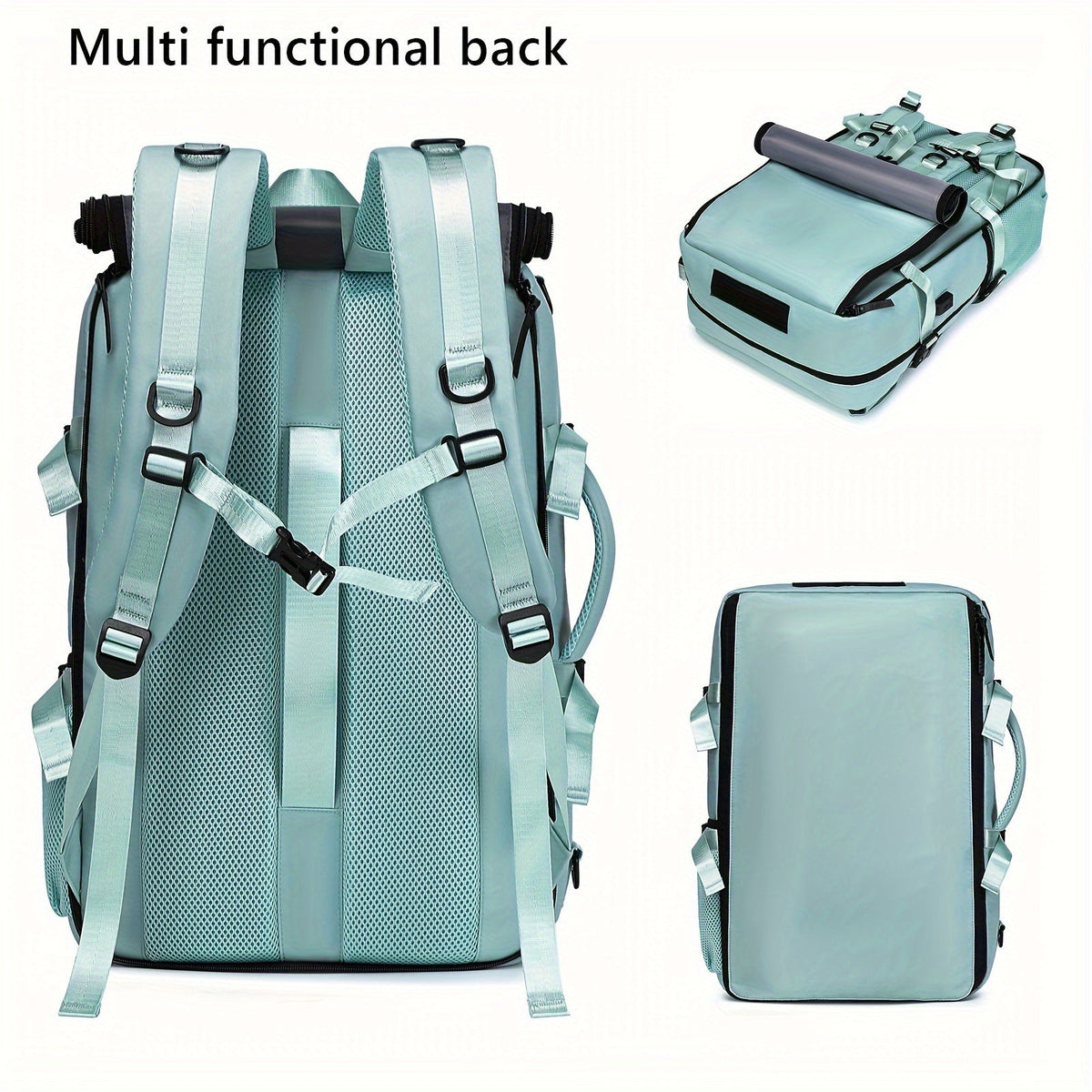 Large Laptop Backpack with Shoe Compartment – Multi-Functional Travel Backpack for Men & Women, Business, College & Carry-On Bag with USB Charging Port, Waterproof, Fits 15.6" Laptop