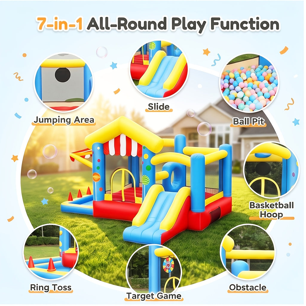 Multifunctional Inflatable Pool with Trampoline – Large Family Water Play Center for Multiple People, Indoor & Outdoor Use, Perfect for Home Backyard Parties, Kids & Adults Birthday Fun