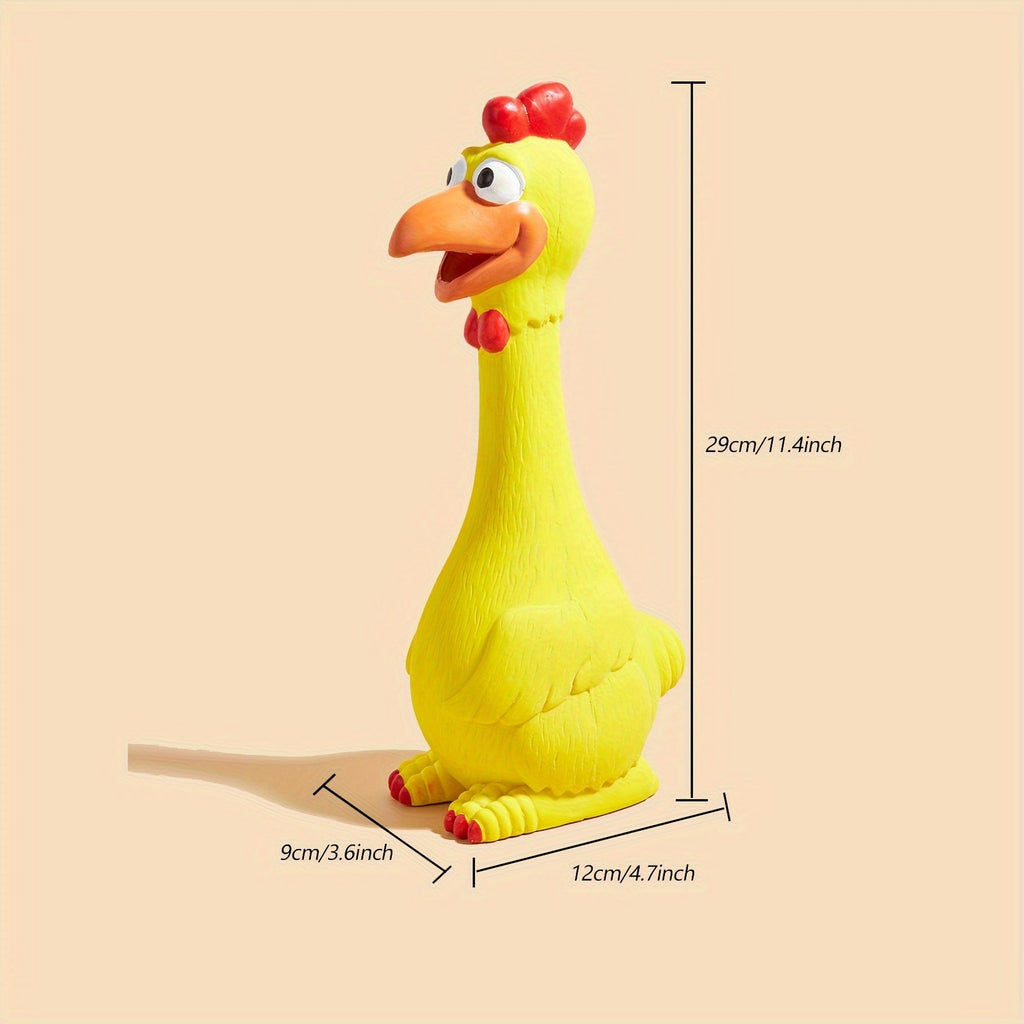 Squeaky Chicken Duck Dog Chew Toy – Durable Latex Screaming Squeaker Toy for Dogs, No Battery Needed, Teeth Grinding & Interactive Play for Puppies and Adult Dogs, Blue Duck & Green Chicken