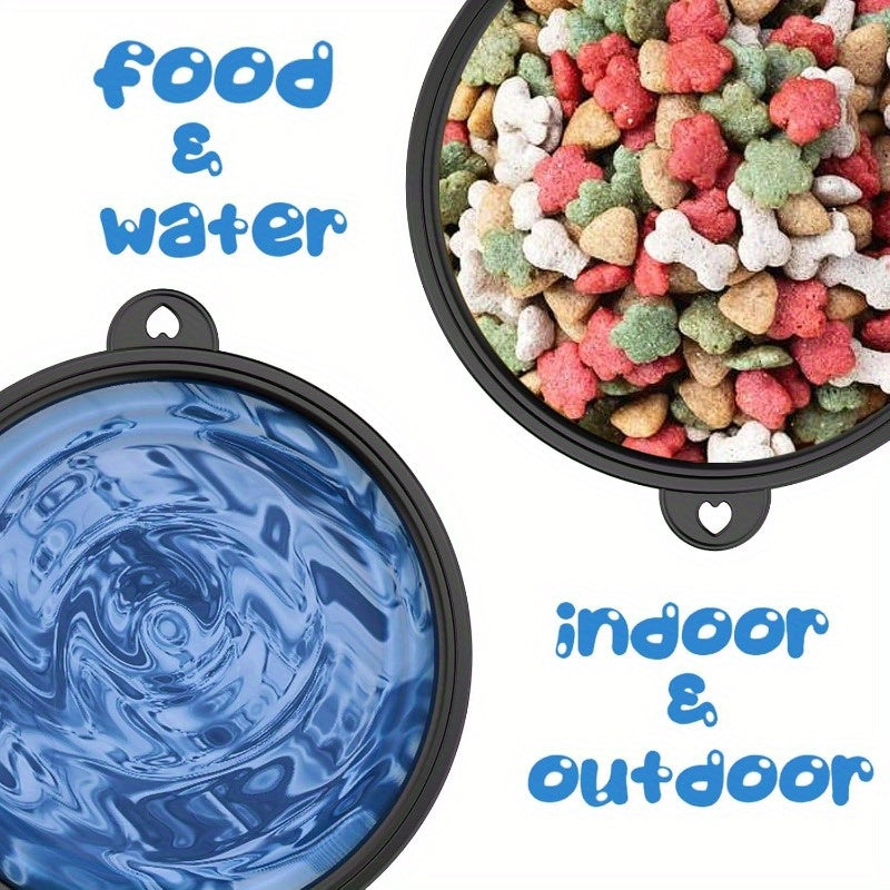 6-Pack Collapsible Travel Dog Bowls with Carabiners – Foldable Portable Pet Food & Water Dishes for Hiking, Camping & Walking, Durable Lightweight Compact Design, Vibrant Colors