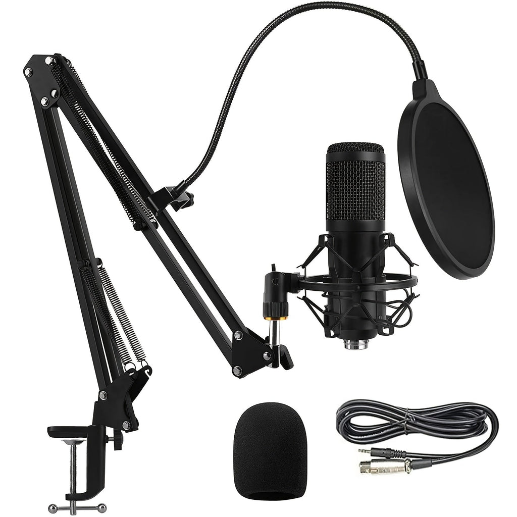 BM-800 Podcast Recording Studio Bundle with Live Sound Card, Voice Changer & Earphones – Complete Audio Interface Kit for Streaming, Vlogging & Live Broadcast, Multiple Models Available