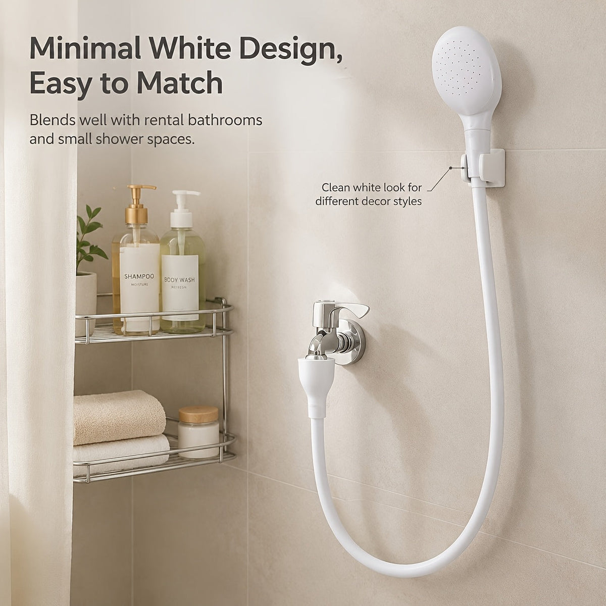 Wall-Mounted Handheld Spray Nozzle & Faucet Hose – 2-Pack Flexible Manual Shower Sprayer for Pet Bathing, Backyard, Garden & Yard Cleaning, Easy Faucet Attachment