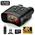 4K Night Vision Goggles for Adults 48MP Camera 3.1 Inch Screen 4400mAh Rechargeable Battery 7-Level IR Adjustment 100% Darkness View 4K Video 64GB Card for Hunting Security Camping 25mm 50mm
