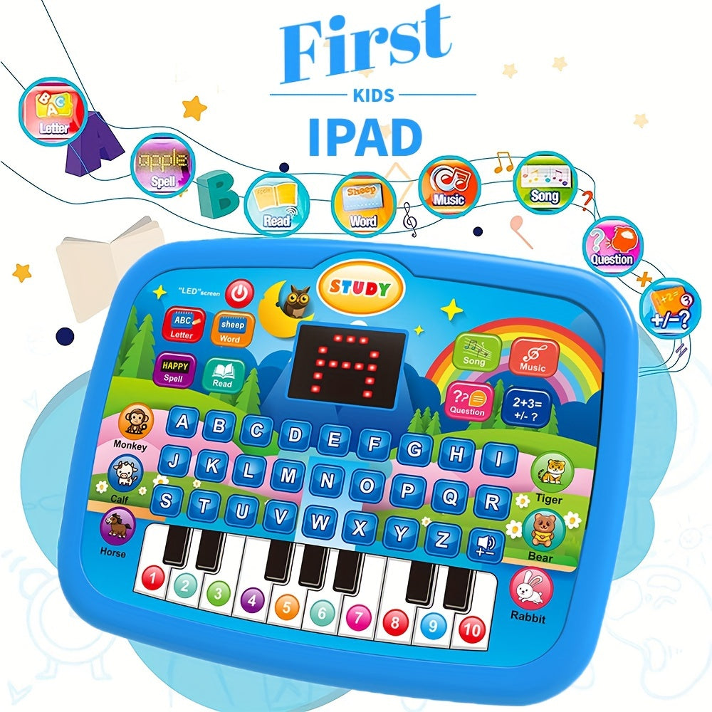 Multifunctional Educational Learning Machine for Toddlers, English Alphabet Numbers Music Animal Sounds Piano Keys Early Learning Toy, Interactive Bilingual Teaching Tablet for Kids Age 1-5, Best Birthday Gift