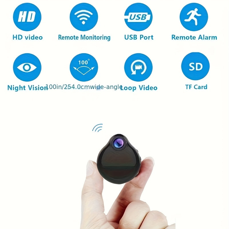WiFi Mini Body Camera – Wearable Micro Cam with Motion Detection, Video & Voice Recording, Home Security Nanny Surveillance Webcam, Built-in Battery, Wireless Remote Monitoring