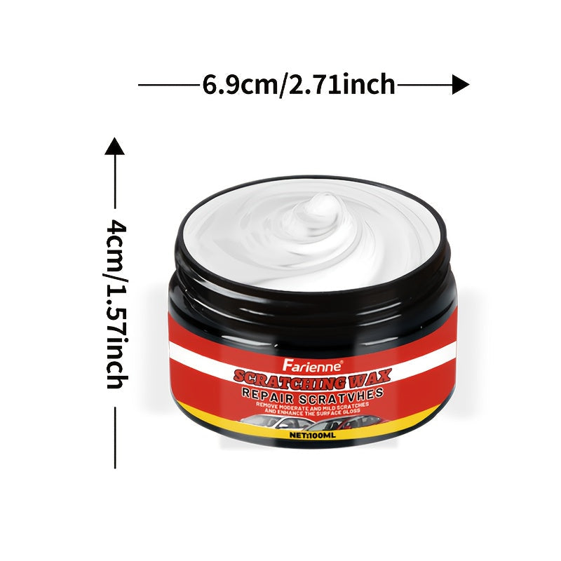 Nano Gloss Car Scratch Repair Wax Kit 100G with Clay Bar & Sponge Removes Scratches Swirls Matte Imperfections All Car Paint Colors Auto Paint Restoration Polish Car Detailing Care
