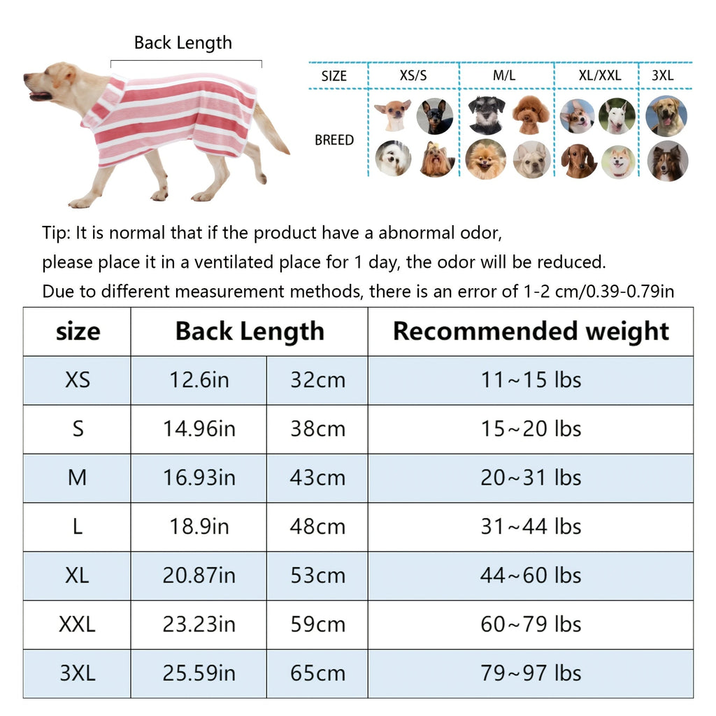 Dog Bathrobe Quick-Dry Super Absorbent Striped Pet Drying Towel Robe – Adjustable Belly Band, Ultra-Soft Microfiber Bath Wrap for Small, Medium & Large Dogs, Multiple Colors, Home & Post-Bath Use