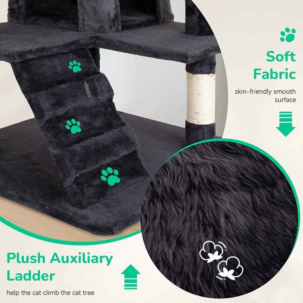 Multi-Level Cat Tree Tower with Scratching Post – Indoor Kitten Activity Center Playhouse, Easy to Assemble, Available in 22"/54"/60"/70" Heights & 7 Colors, Perfect Cat Gift