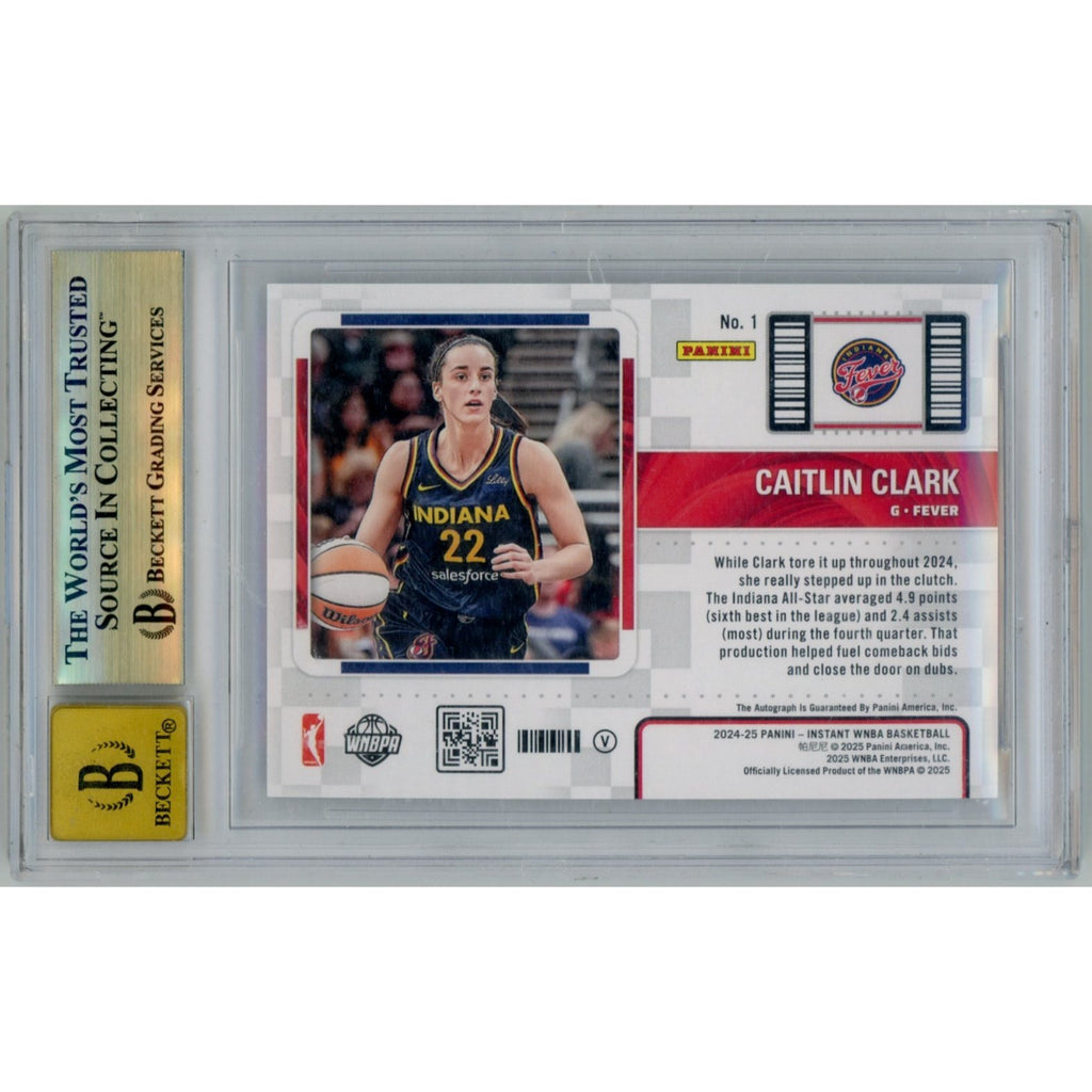 2024-25 Panini Instant Contenders WNBA Caitlin Clark #1 Cracked Ice Variation Auto 18/25 - BGS 9.5 / AUTO 10 Graded Slab | Ultra-Rare Rookie Autograph Investment Card