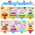 Birthday Cake Stickers for Kids 24 Sheets – DIY Make Your Own Cake Decoration Sticker Set with Fruit, Candy & Candles, Happy Birthday Party Favors, Classroom Teacher Reward Stickers, Fun Gift for Boys Girls
