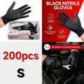 Black Nitrile Disposable Gloves 200 Count – 6 Mil Thick, Latex-Free, Powder-Free, Chemical Resistant, Flexible Form-Fitting, S/M/L/XL for Mechanic, Maintenance, Cleaning, Food Service & Medical Use