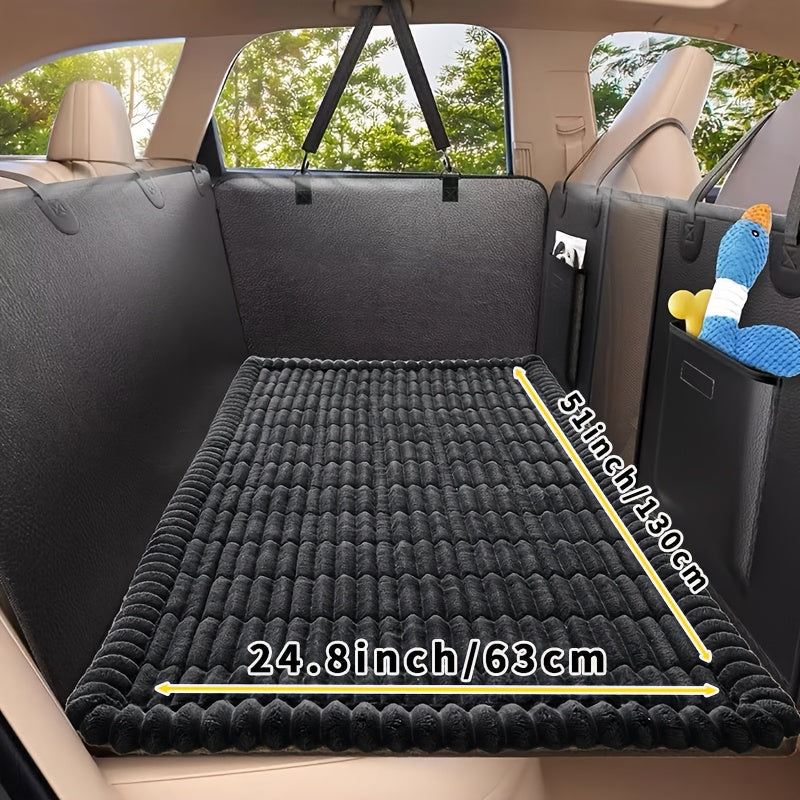 Non-Slip Dog Car Seat Cover Mat – Heavy-Duty Polyester Pet Seat Protector with Rear Extension for SUV, Sedan & Truck, Easy-Clean Floor Liner for All Dog Sizes
