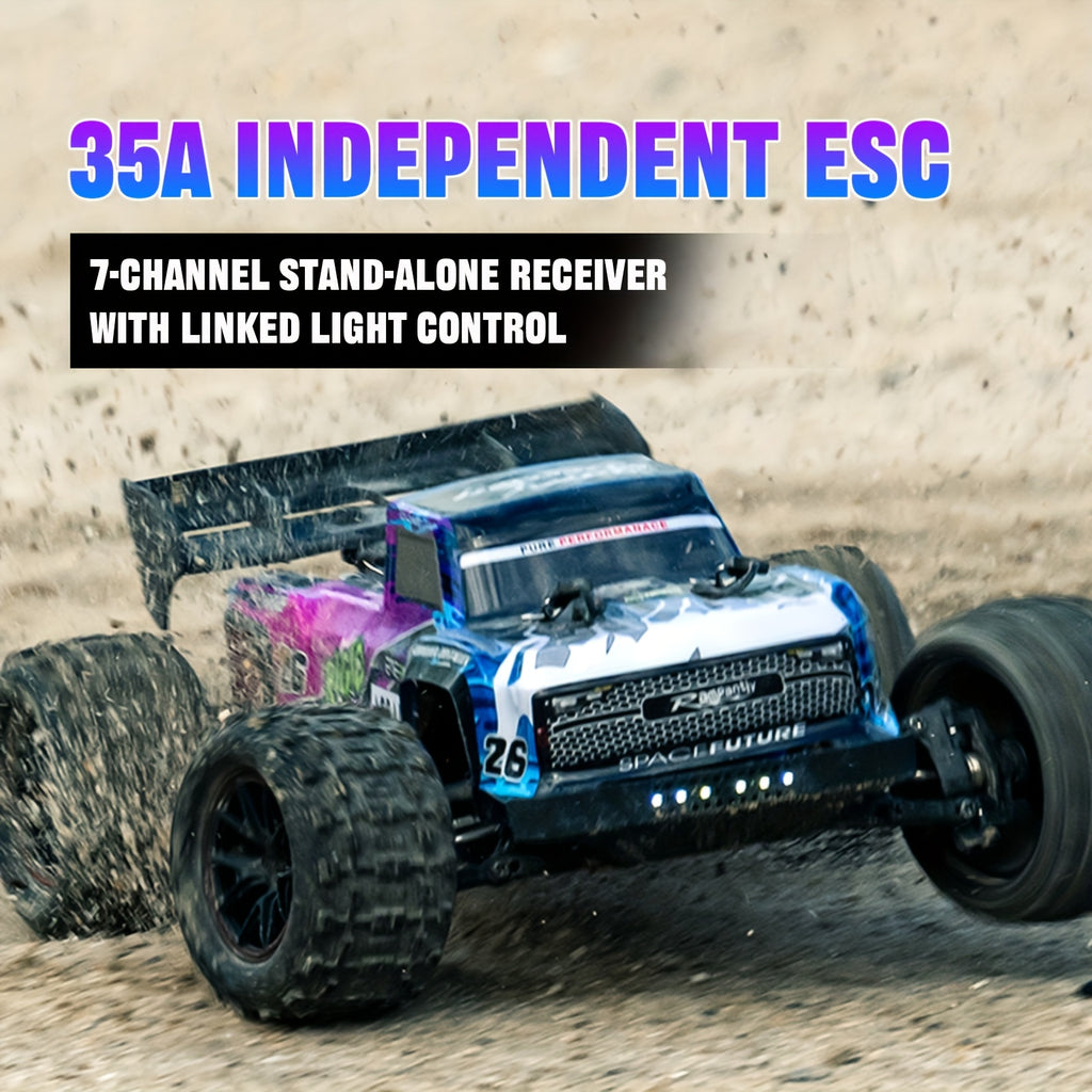 ZHUOYOU 1:12 Scale 4WD Brushless RC Car 60KM/H High Speed All-Terrain Off-Road Truck with Alloy Chassis, LED Lights, 2.4GHz & Dual Batteries – Fast RC Truck for Adults & Kids