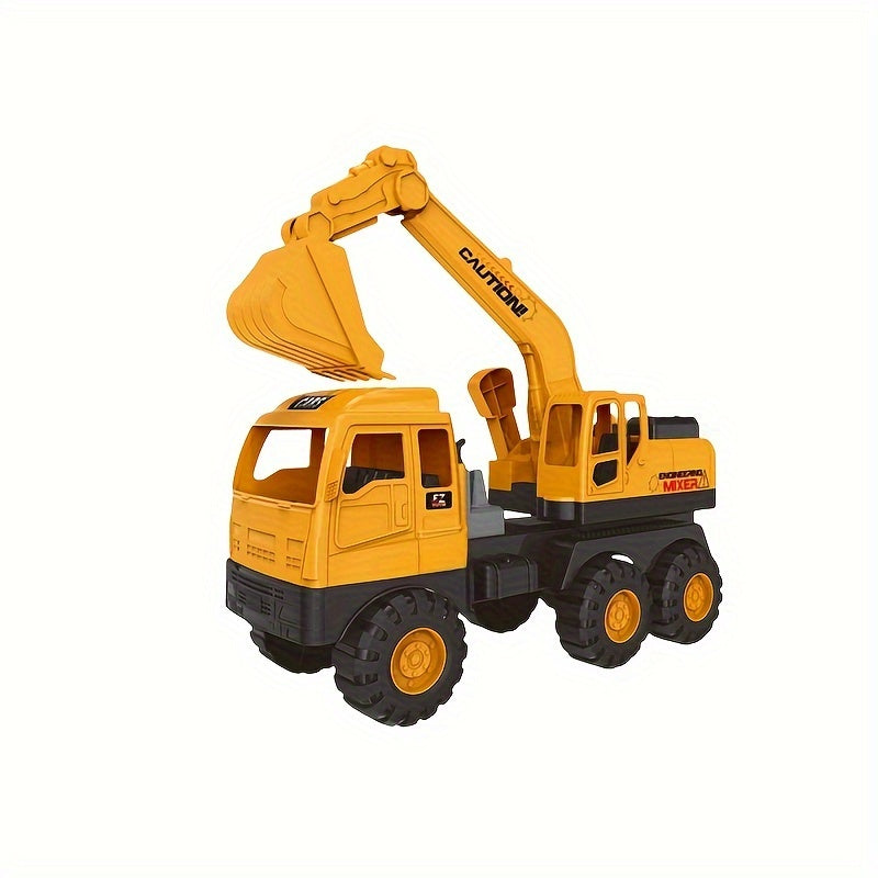 Large Engineering Construction Vehicle Toy for Kids - Choose Excavator, Crane, Mixer Truck or Dump Loader | Manual Operation Simulation Truck, STEM Construction Toy for Boys Ages 3+, Birthday Gift