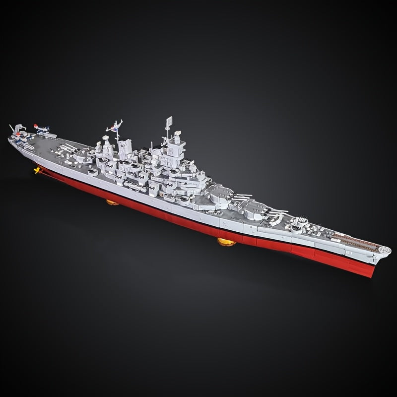 8038 Pcs USS Iowa BB-61 Battleship Building Blocks Model Kit – Large Scale Military Naval Warship Assembly Set for Adults & Teens 14+, Historical Replica, Military Collector Gift & Home Display