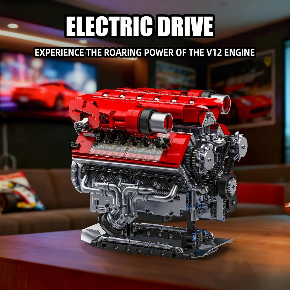 V12 Engine Model Kit That Runs 1607pcs – 12-Cylinder Sports Car Engine Building Set, Realistic Working V12 Engine Display Model, STEM Engineering Construction Toy, Educational Gift for Teens Adults Men Boys