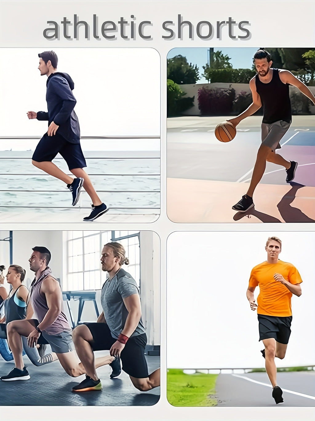 Men's Quick-Dry Athletic Shorts with Pockets & Adjustable Waistband – Lightweight Loose-Fit Training Running Gym Shorts for Men & Teens, 100% Polyester, Solid Colors, Machine Washable, 10-Pack Wholesale